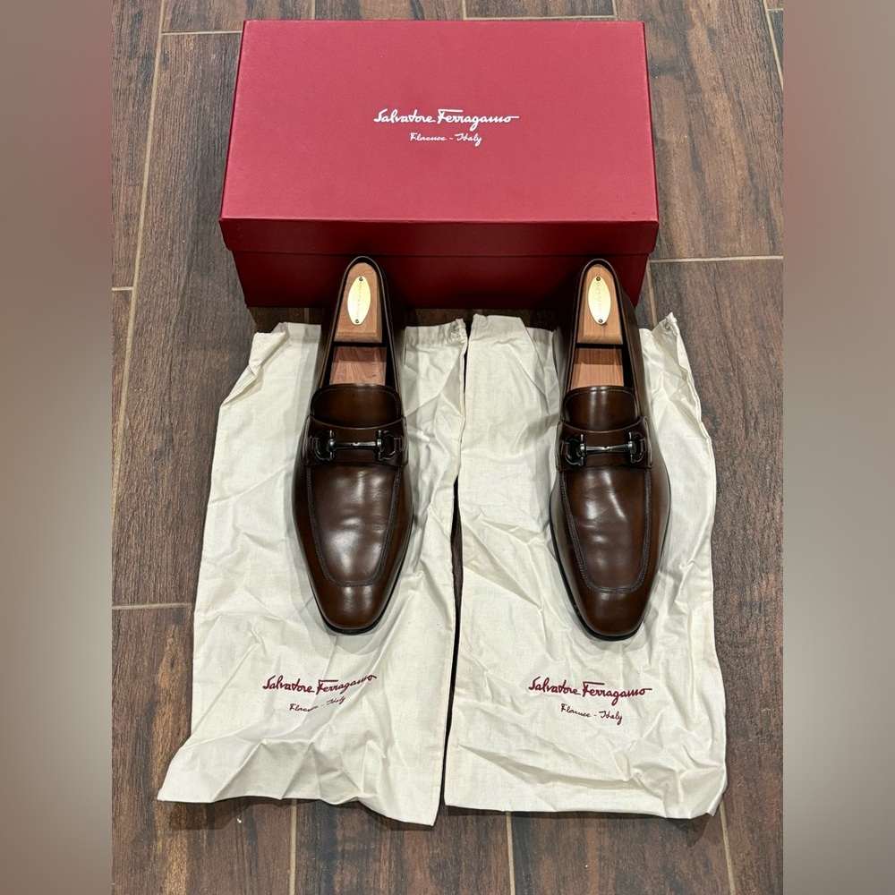 Authentic new Ferragamo Slip ons. Genuine leather.